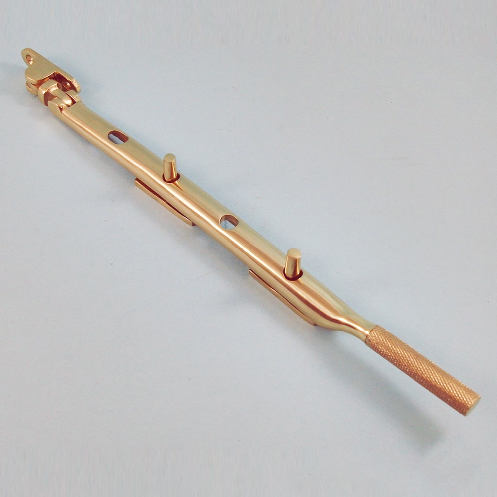 THD075/PB • 250mm • Polished Brass • Knurled End Casement Stay